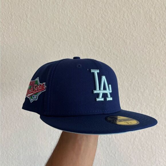 Men’s New Era MLB LA Dodgers World Series Fitted Cap Hat Size 7 1/8 56.8 - Picture 1 of 7